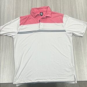 FootJoy Pink and White Polo Shirt for Stylish Comfort